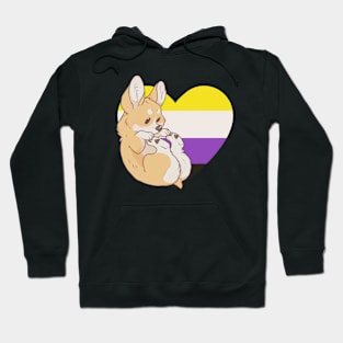 Nonbinary Pride Corgi Hoodie